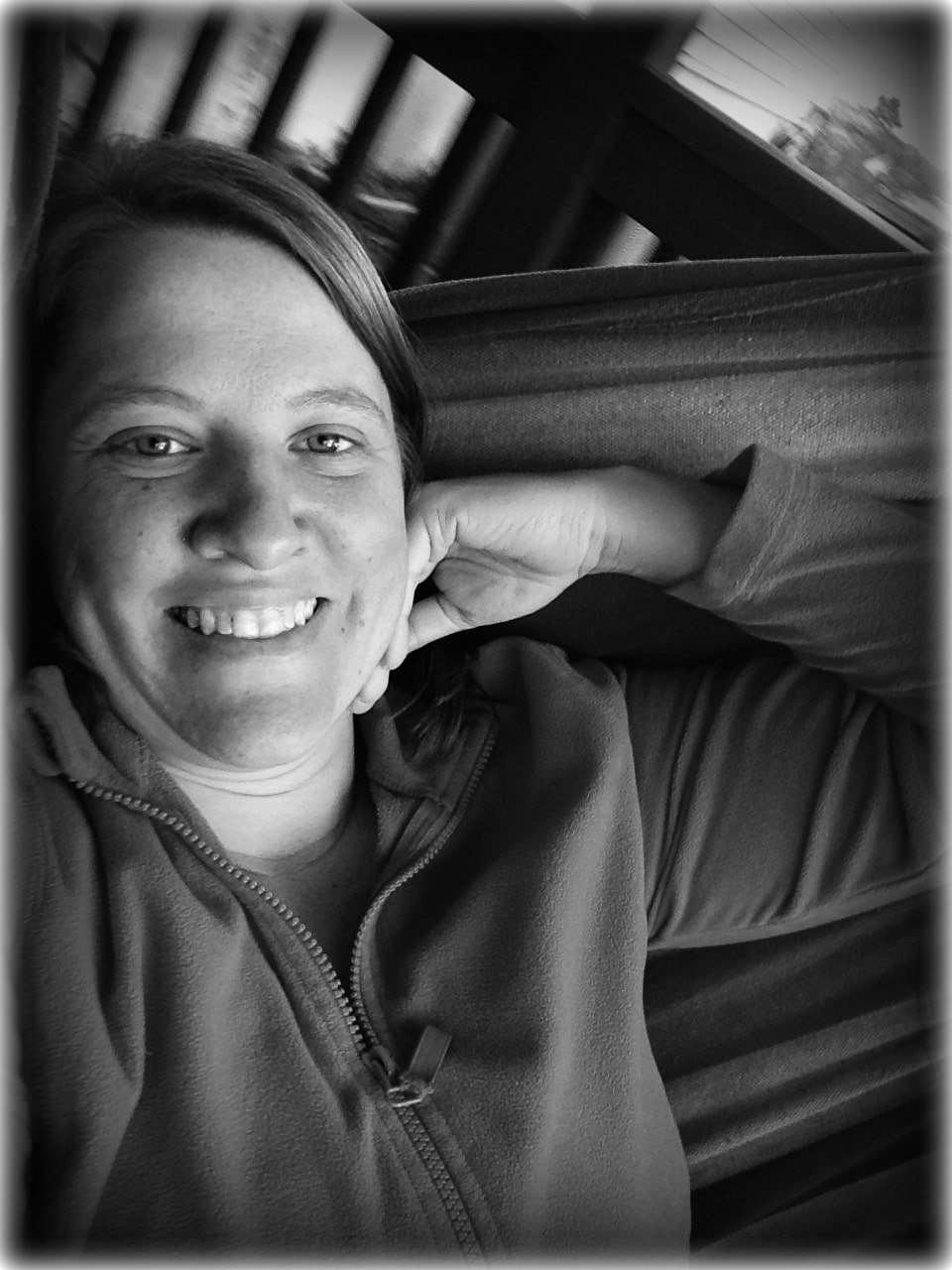 Black and white photo of Chrissy Coblentz.